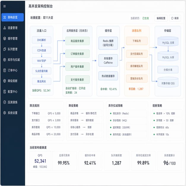 Simulated software screenshot for ecommerce-high-concurrency: solution