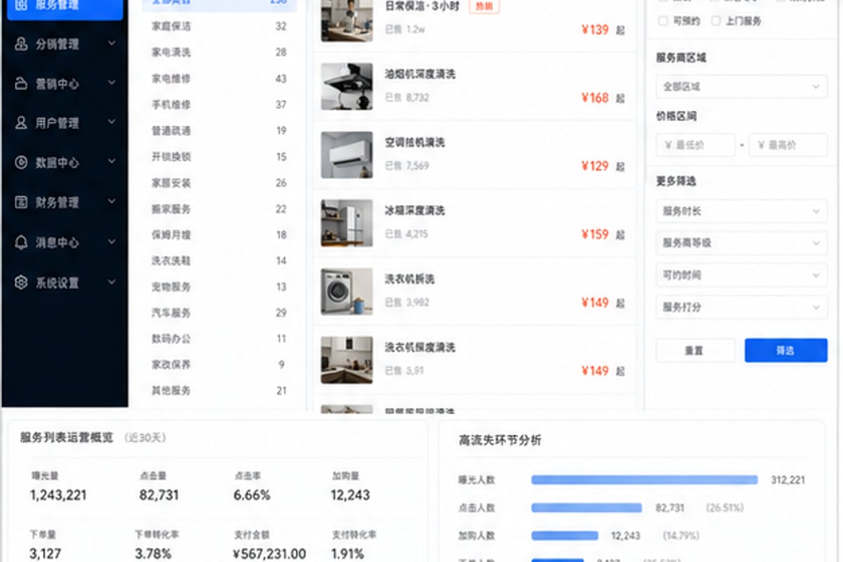 案例示意：旧服务列表让用户反复比较，转化容易流失