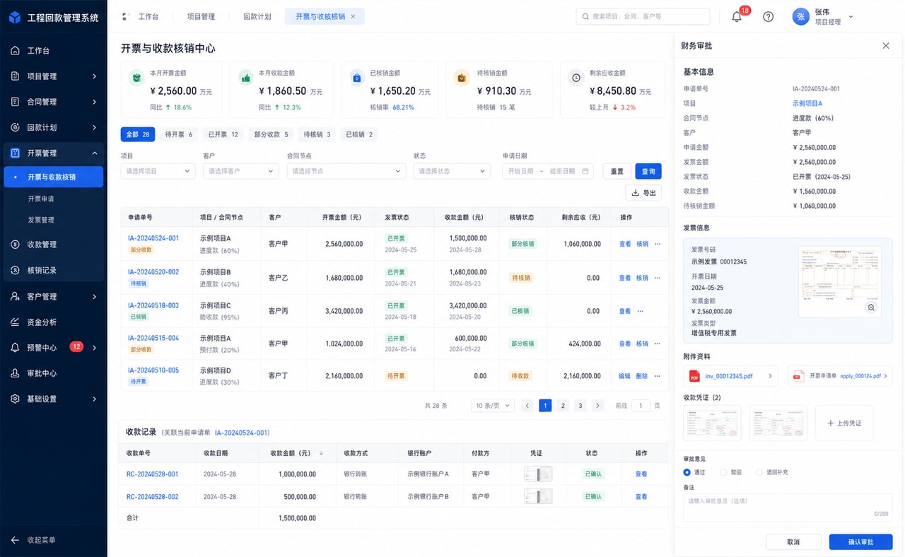 案例演示：开票与收款核销中心
