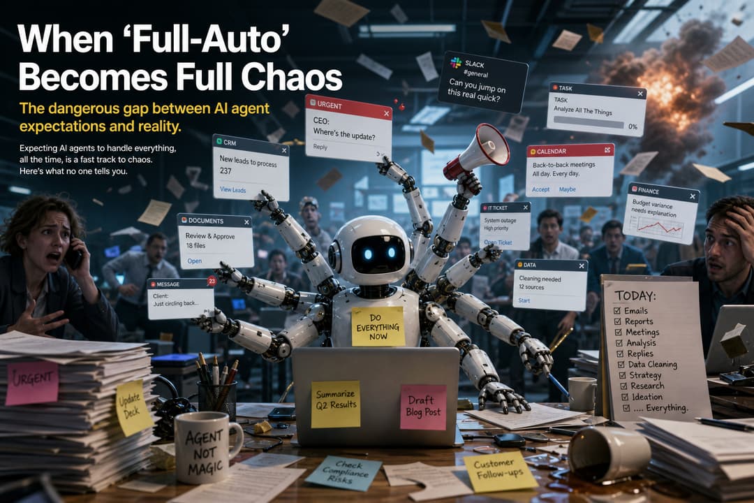 实战示意:企业容易把 AI Agent 理解成「一上来就全自动接管业务」