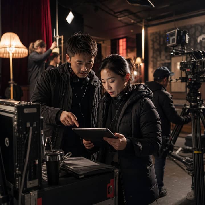 影视制作项目协同平台 + 剧组 App：剧本拆解、通告排期、演员档期、场景道具、器材领用、费用报销和拍摄进度看板案例